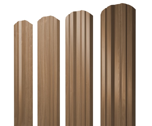GL Штакетник Twin, фигурный 0.45 мм, Print Elite, Honey Wood TwinColor