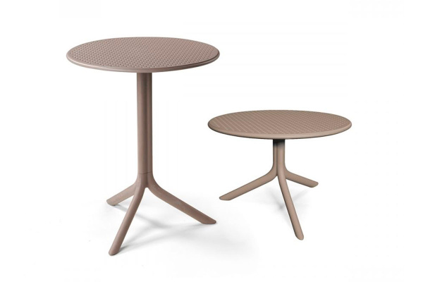 Стол двухпозиционный Nardi Step, круглый из HPL, 60х60 см цвет: бежевый