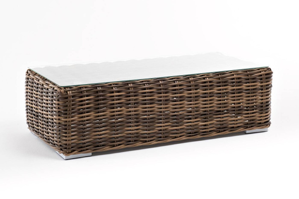 Стол журнальный из искусственного ротанга, Палермо, цвет: соломенный