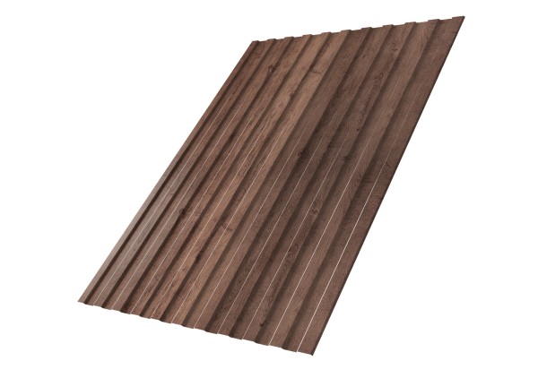 Профилированный лист GL C8 A, 0.45 мм, Print Premium, Almond Wood Fresh