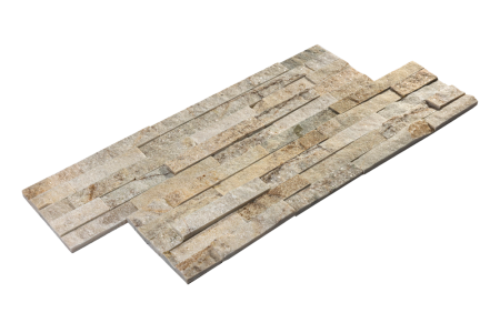 Кварцит, 3D панель из камня, 600х150 мм, Classic Beige Quartz, 8 шт/уп