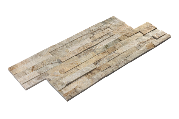Кварцит, 3D панель из камня, 600х150 мм, Classic Beige Quartz, 8 шт/уп