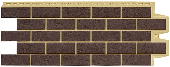 Фасадная панель Grand Line, Состаренный кирпич Design Plus, цвет: каштан с песочным швом