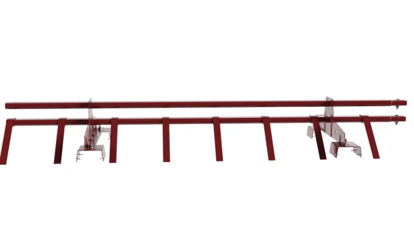 Снегозадержатель для профнастила Н-114 Borge L=1500 мм 2 опоры, 2 трубы, овал 25х45 RAL 3011