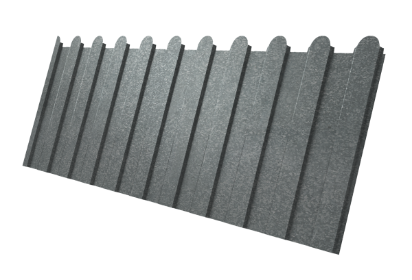 Профилированный лист GL C 8 A, фигурный, 0.5 мм, Zn, zinc