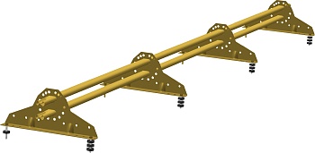 Снегозадержатель Grand Line NEW универсальный,  L=3000 мм, 4 опоры, 2 трубы, овал 42х21 мм RAL 1018