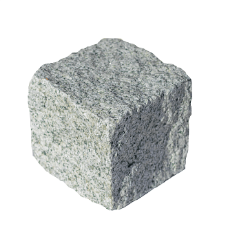 Гранитная брусчатка Мансуровская 100 мм 100х100, колотая, цвет: светло-серый