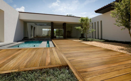 Террасная доска Тик 90 мм, L= 1000-1400 мм, Гладкая