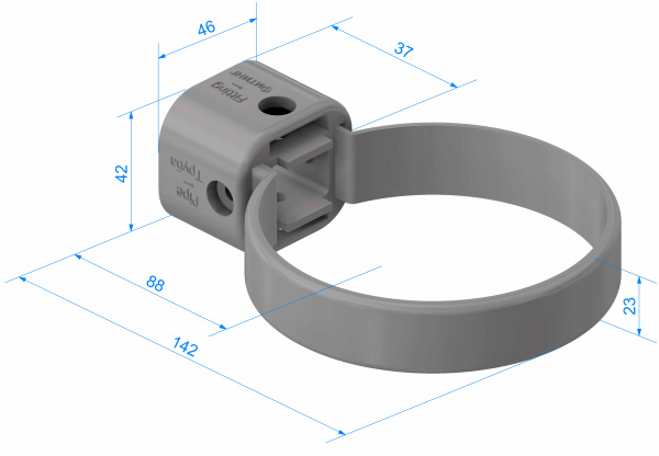 Хомут трубы универсальный, Docke Lux, Ø100 мм, цвет: латте