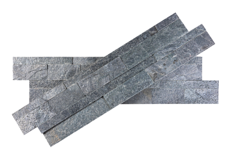 Кварцит, 3D панель из камня, 600х150 мм, Natural Silver Grey
