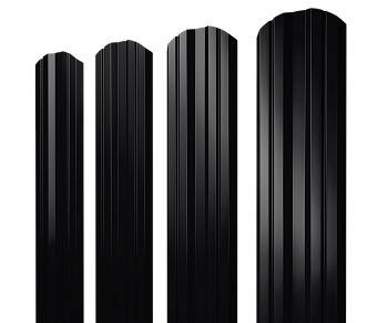 GL Штакетник Twin, фигурный 0.45 мм, Drap-double TX, RAL 9005