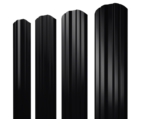 GL Штакетник Twin, фигурный 0.45 мм, PE-double, RAL 9005