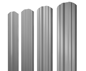 GL Штакетник Twin, фигурный 0.4 мм, PE, RAL 7004