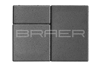 Тротуарная плитка Braer Старый город Ландхаус 60 мм 80х160, 160х160, 240х160 мм, прямоугольная, цвет: серый