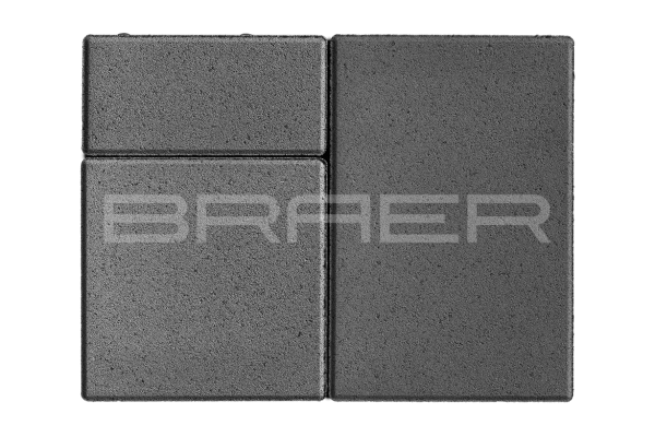 Тротуарная плитка Braer Старый город Ландхаус 60 мм 80х160, 160х160, 240х160 мм, прямоугольная, цвет: серый