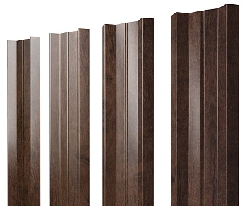 GL Штакетник М-образный А с прямым резом 0.45 мм, Print Elite, Antique Wood TwinColor