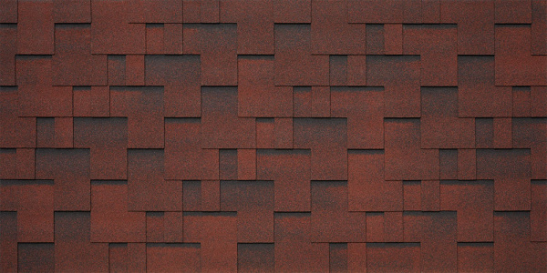 Битумная черепица Tegola Business, Lazio цвет: amarone 410 / красный амароне, 2.86 м² / уп.