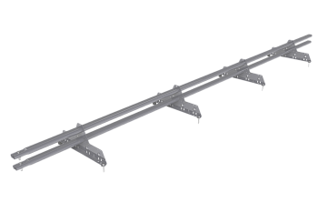 Снегозадержатель универсальный Roofsystems Prestige Next 4 опоры, 2 трубы, овал 45х25, L=3000 мм, RAL 7004