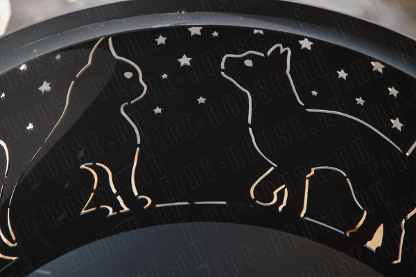 Костровая чаша с коническим дном, Ø600, Н=570 мм, "Коты и Звезды"