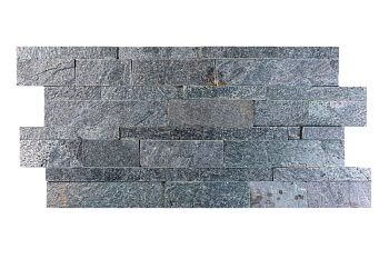 Кварцит, 3D панель из камня, 600х150 мм, Natural Silver Grey
