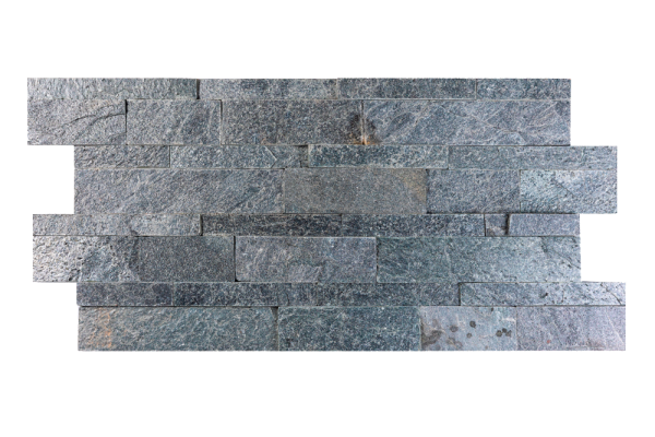 Кварцит, 3D панель из камня, 600х150 мм, Natural Silver Grey