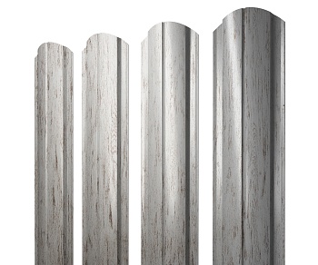 GL Штакетник Полукруглый Slim, фигурный 0.45 мм, Print Elite, Snow Wood TwinColor