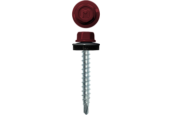 Саморез кровельный Daxmer 4.8х35 мм, сверло №1, RAL 3005, уп.250 шт.