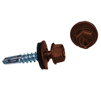 Саморез кровельный Daxmer 5.5х25 мм, сверло №3, RAL 8004, уп.250 шт.