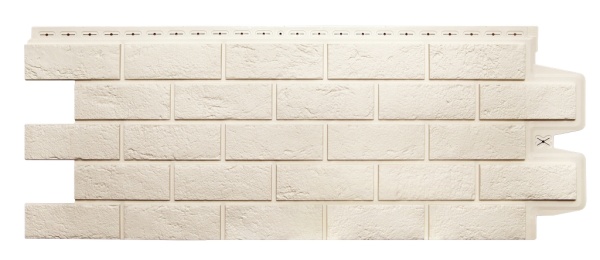 Фасадная панель Grand Line, Состаренный кирпич Classic, цвет: молочный