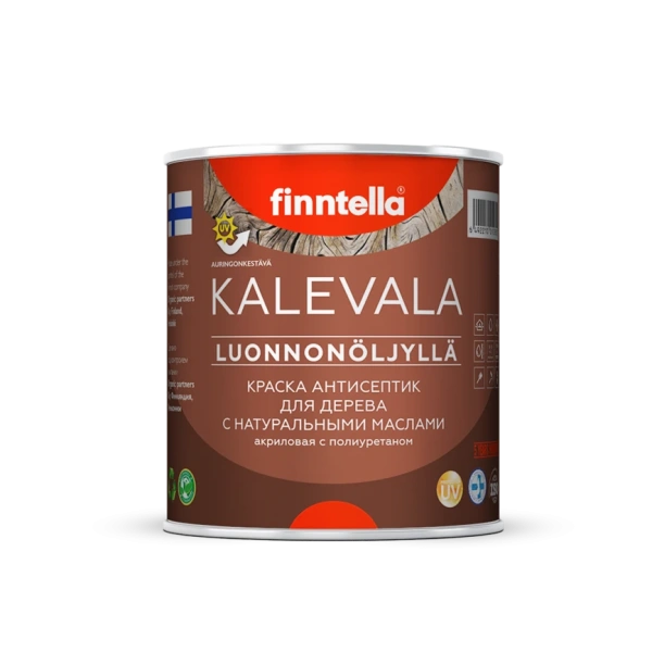 Краска Finntella, Kalevala, для дерева с натур. маслами полуматовая, уп. 0.9 л колеровка