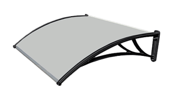 Козырек Krovent из поликарбоната 1200 мм х 930 мм, серебристый, кронштейн черный