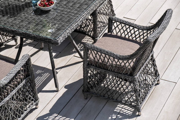 Кресло плетеное из искусственного ротанга, Латте графит