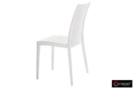Стул B:Rattan Virgina стопирующийся, под ротанг, цвет: белый