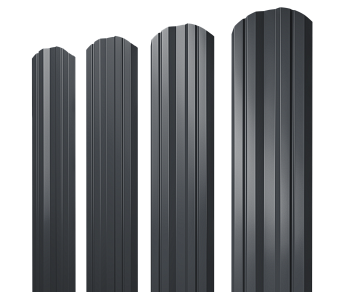 GL Штакетник Twin, фигурный 0.5 мм, Satin, RAL 7024