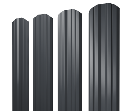 GL Штакетник Twin, фигурный 0.45 мм, PE, RAL 7024