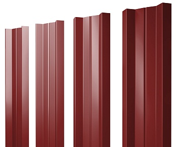 GL Штакетник М-образный А с прямым резом 0.45 мм, PE, RAL 3011