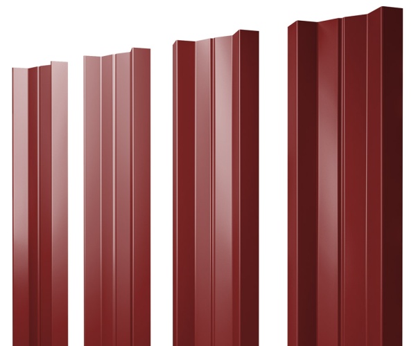 GL Штакетник М-образный А с прямым резом 0.45 мм, PE, RAL 3011