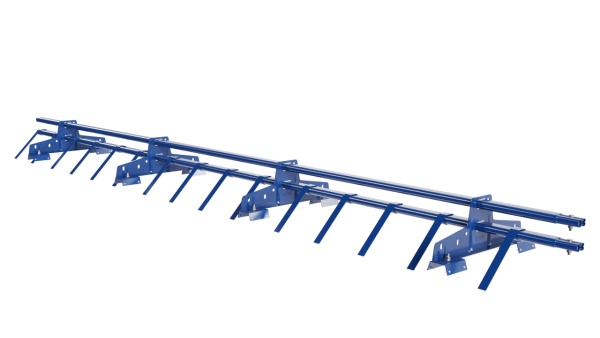 Снегозадержатель для профнастила Н-60, Н-75 Borge L=3000 мм, 4 опоры, 2 трубы, овал 25х45 RAL 5005