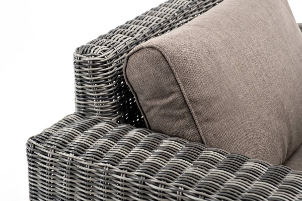 Кресло плетеное из искусственного ротанга, Боно, с подушками графит