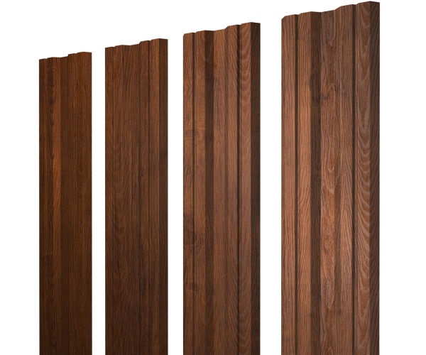 GL Штакетник Twin, фигурный 0.45 мм, Print Premium, Golden Wood Fresh TwinColor