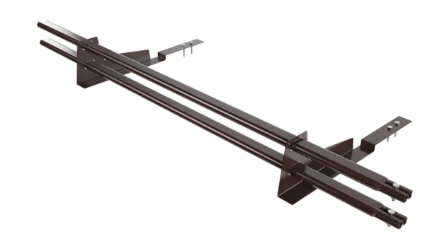 Снегозадержатель для композитной черепицы Borge L=1500 мм, 2 опоры, 2 трубы, овал 25х45 мм, RAL 8017 matt