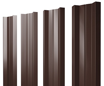 GL Штакетник М-образный А с прямым резом 0.4 мм, PE-double, RAL 8017