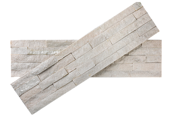 Кварцит, 3D панель из камня, 600х150 мм, Classic White Quartz, 8 шт/уп