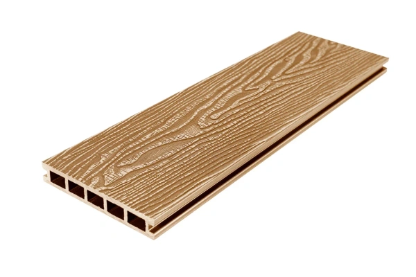 Террасная доска UnoDeck Vintage 150 мм, L= 4000 мм тиснение дерево, цвет: орех