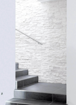 Кварцит, 3D панель из камня, 350х180 мм, Modern White Quartz