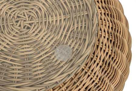 Стол журнальный из искусственного ротанга, Барселона цвет: соломенный