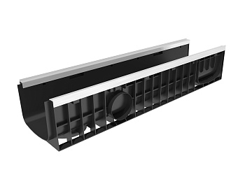 Лоток водоотводный пластиковый Gidrolica Standart+ DN200, h188, с оц насадками