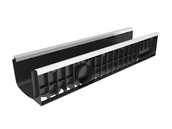 Лоток водоотводный пластиковый Gidrolica Standart+ DN200, h188, с оц насадками