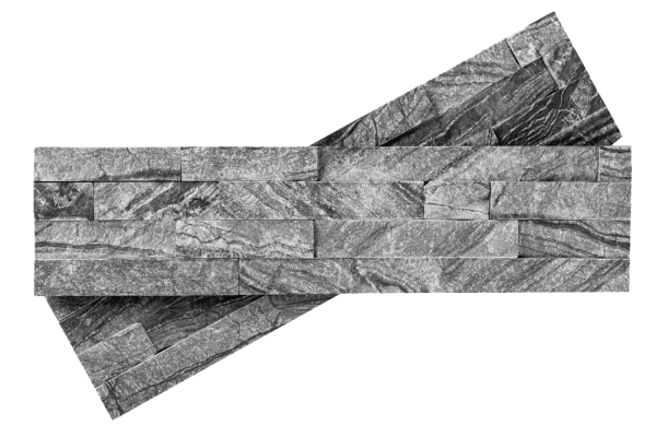 Мрамор, 3D панель из камня, 600х150 мм, Classic Woody Grey, 6 шт/уп
