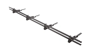 Снегозадержатель для композитной черепицы Borge L=3000 мм, 4 опоры, 2 трубы, овал 25х45 мм, RAL 8019 matt